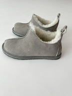 Suede Sheepskin Slippers Grey – Premium Natural Wool Home Shoes (Sizes Available)