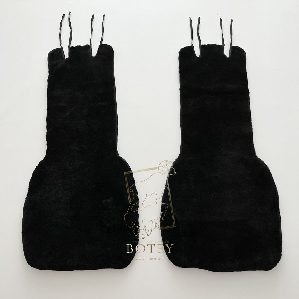 Mini Sheepskin Car Seat Covers Black (120×56 cm) – Natural Fur Universal Fit