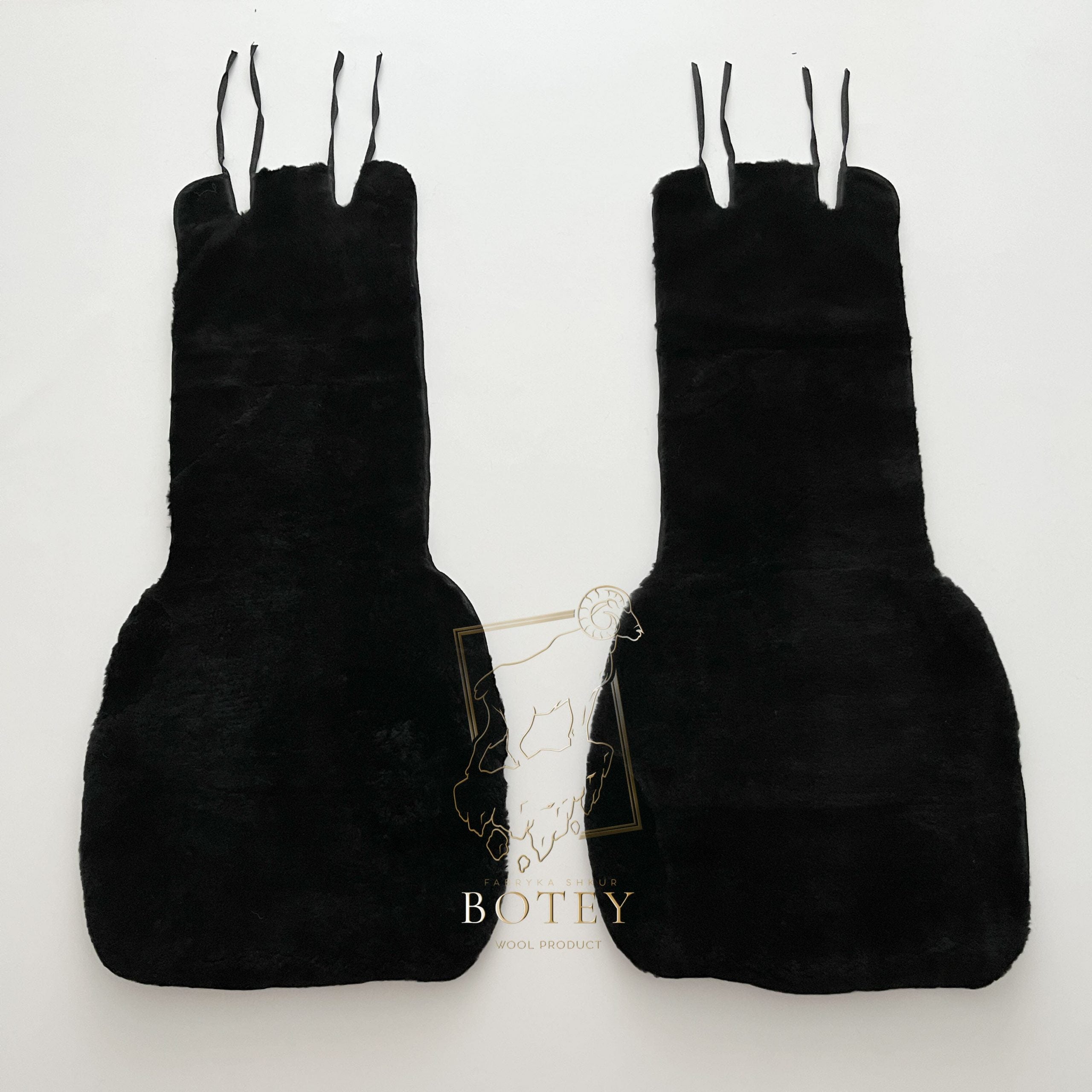 Mini Sheepskin Car Seat Covers Black (120×56 cm) – Natural Fur Universal Fit