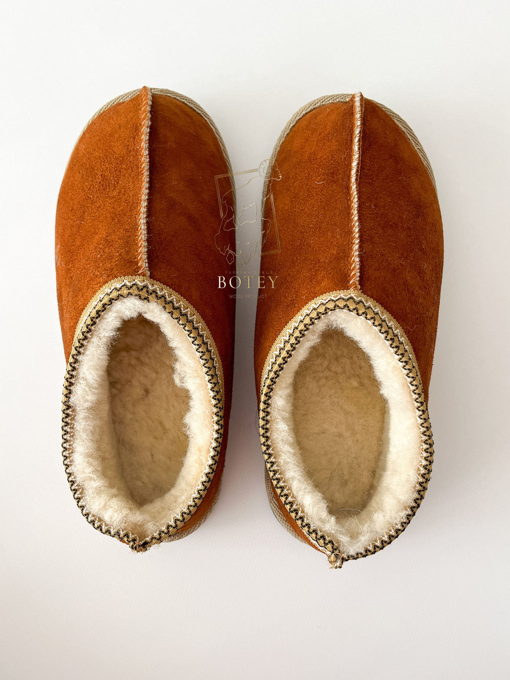 Women’s Suede Sheepskin Slippers Brown – Premium Natural Wool Home Shoes (Sizes Available)