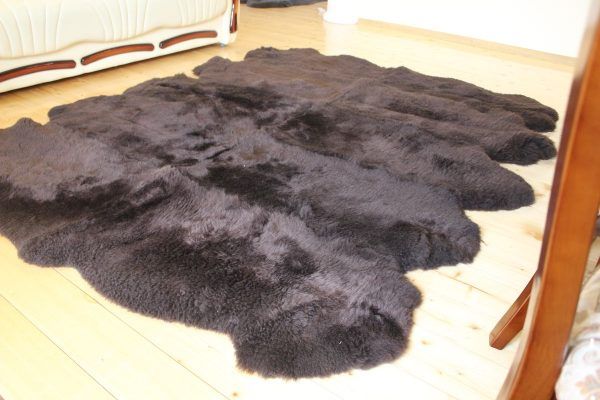 Sheepskin Rug 8-in-1 Brown (200×190 cm) – Natural Fur Carpet