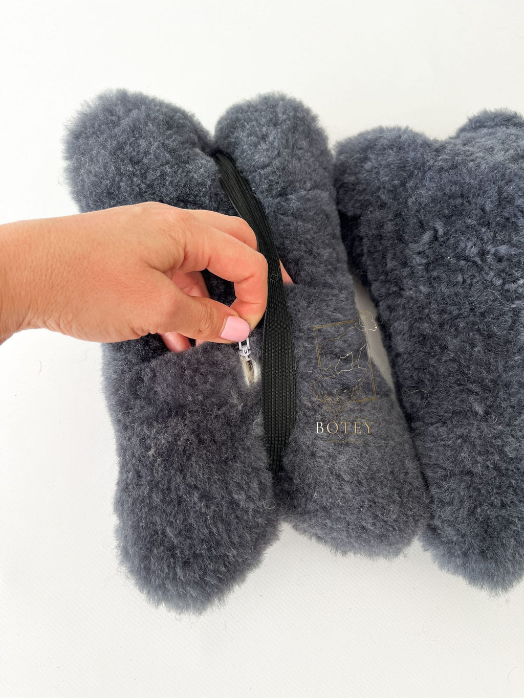 Sheepskin Headrest Pillow Grey – Natural Fur Universal Fit