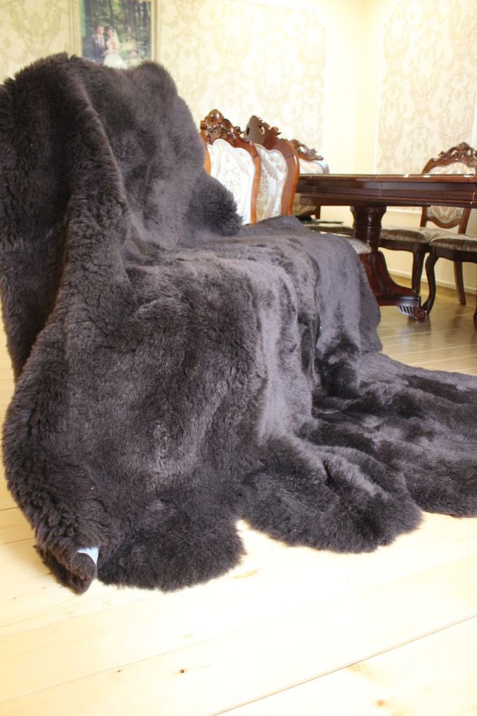 Sheepskin Rug 8-in-1 Brown (200×190 cm) – Natural Fur Carpet