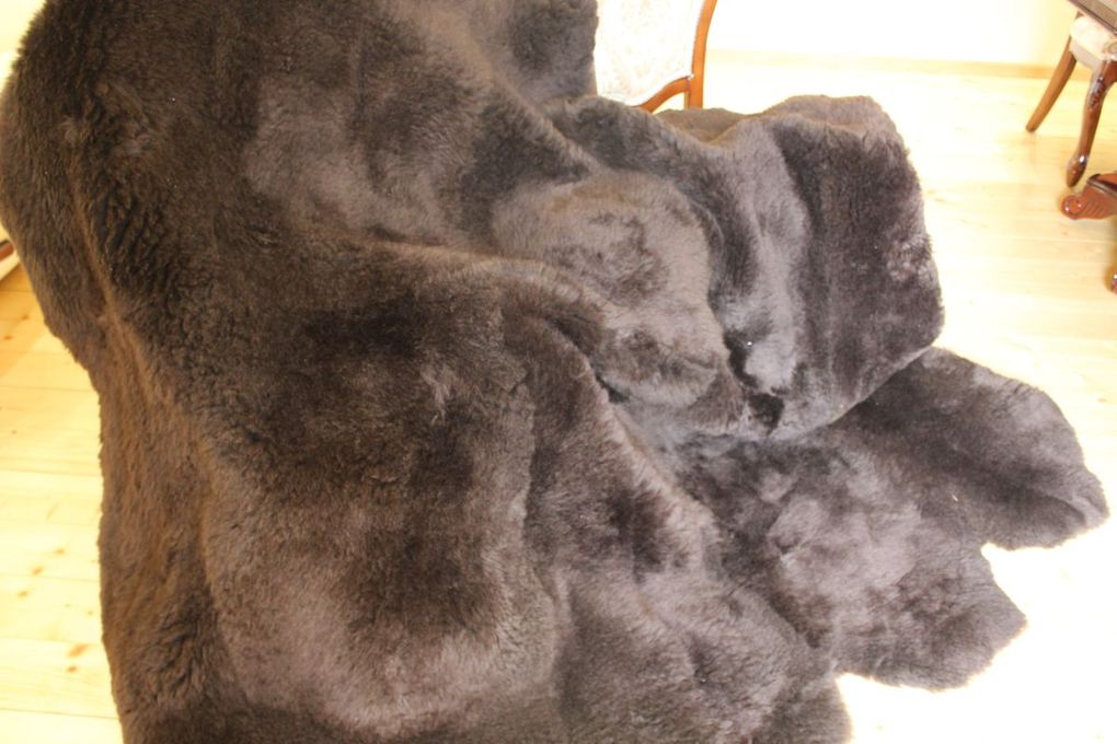 Sheepskin Rug 8-in-1 Brown (200×190 cm) – Natural Fur Carpet