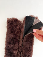 Sheepskin Seat Belt Covers Brown – Natural Fur Universal Fit
