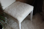 Square Sheared Sheepskin Seat Cover White 40×40 cm – Natural Wool Cushion