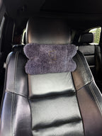 Sheepskin Headrest Pillow Grey – Natural Fur Universal Fit