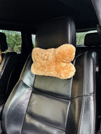 Sheepskin Headrest Pillow Beige – Natural Fur Universal Fit