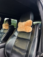Sheepskin Headrest Pillow Beige – Natural Fur Universal Fit