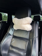 Sheepskin Headrest Pillow White – Natural Fur Universal Fit