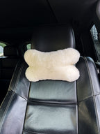 Sheepskin Headrest Pillow White – Natural Fur Universal Fit