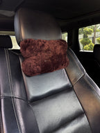 Sheepskin Headrest Pillow Brown – Natural Fur Universal Fit
