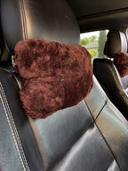 Sheepskin Headrest Pillow Brown – Natural Fur Universal Fit