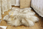 White Sheepskin with Coffee-Tipped Wool 100×60 cm – Natural Rug