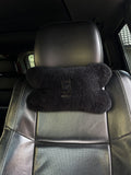 Sheepskin Headrest Pillow Black – Natural Fur Universal Fit