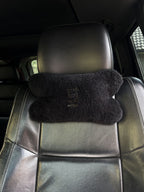 Sheepskin Headrest Pillow Black – Natural Fur Universal Fit