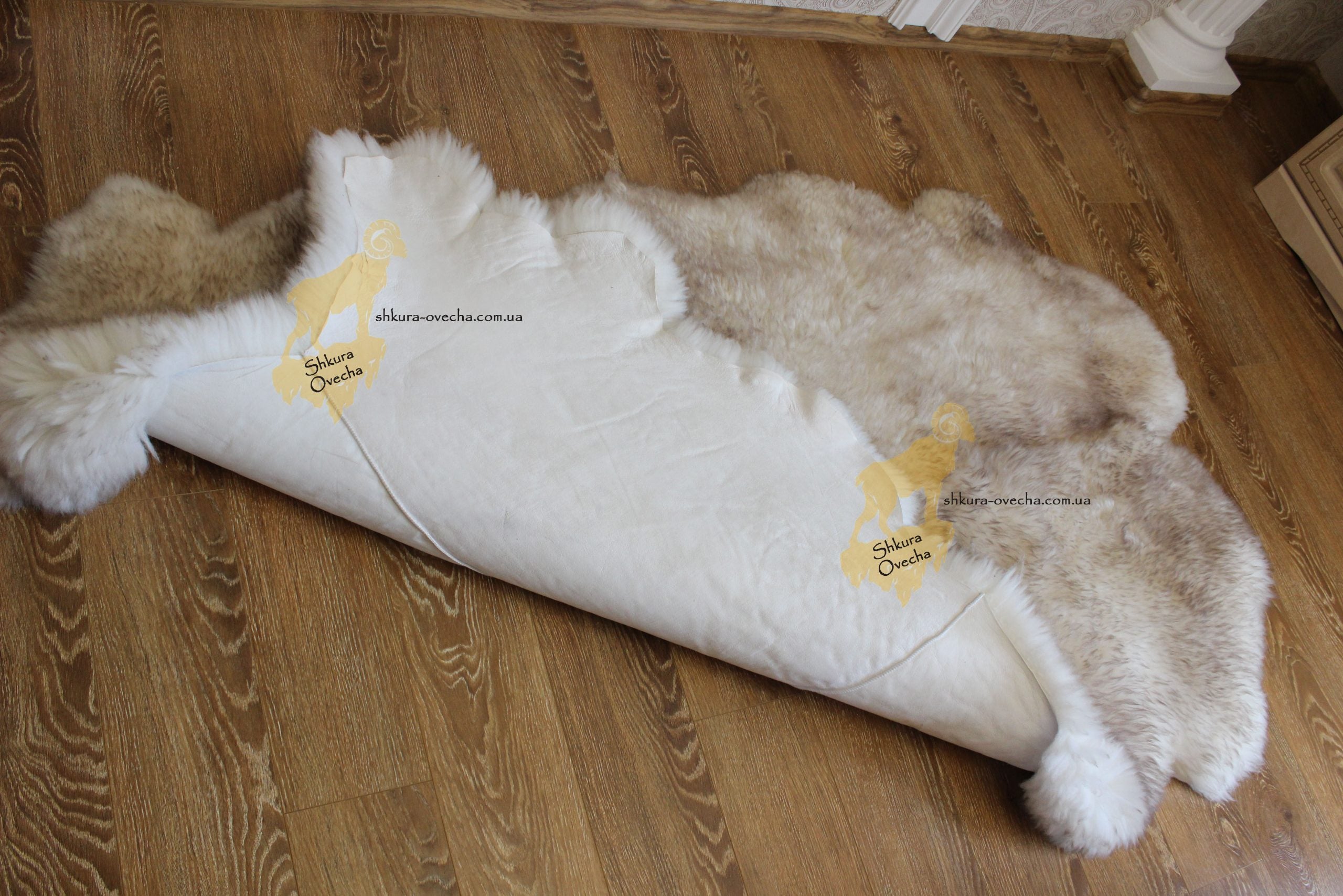 Sheepskin Rug 4-in-1 Coffee Tip (200×110 cm) – Natural Fur Carpet