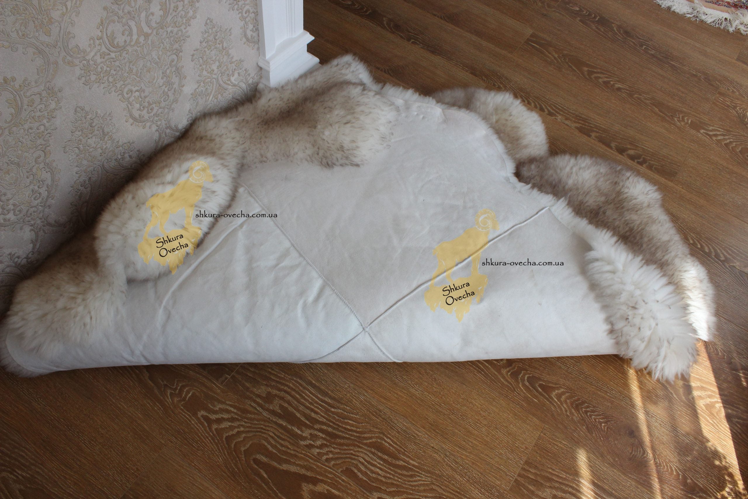 Sheepskin Rug 4-in-1 Coffee Tip (200×110 cm) – Natural Fur Carpet