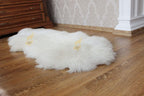 Long Wool Sheepskin Rug 2-in-1 (200×70 cm) – Natural White Fur Carpet