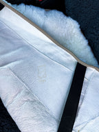 White Sheepskin Front Seat Covers (Patchwork) – 100% Natural Universal Fit