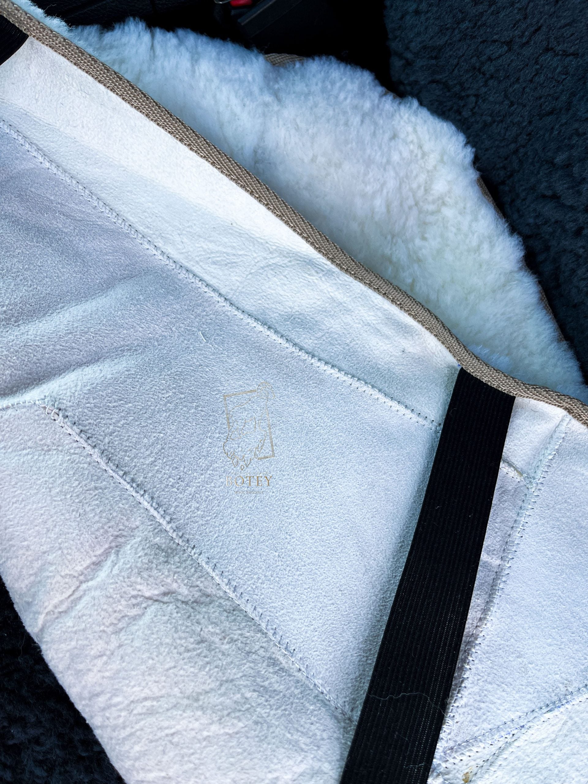 White Sheepskin Front Seat Covers (Patchwork) – 100% Natural Universal Fit