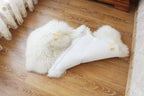 Long Wool Sheepskin Rug 2-in-1 (200×70 cm) – Natural White Fur Carpet