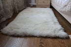 Rectangular Sheepskin Rug (180×100 cm) – Natural Ivory Fur Carpet