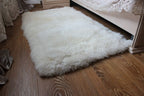 Rectangular Sheepskin Rug (180×100 cm) – Natural Ivory Fur Carpet