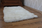 Rectangular Sheepskin Rug (180×100 cm) – Natural Ivory Fur Carpet
