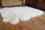 Sheepskin Rug 10-in-1 (200×220 cm) – Natural White Fur Carpet