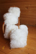 White Sheepskin Pillow 40×40 cm – Natural Fur Cushion