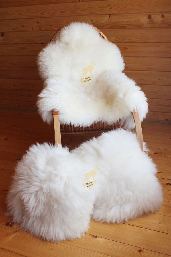 White Sheepskin Rug Long Wool 110×65 cm – Natural Hide