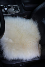 Sheepskin Car Seat Pad White 50×50 cm – Natural Fur Cushion