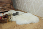 White Sheepskin Rug Long Wool 130×75 cm – Natural Hide