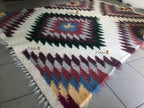 Carpathian Wool Blanket “Feather Bordeaux” 150×210 cm – Premium Handmade Natural Wool