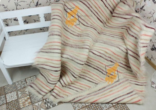 Carpathian Wool Blanket “Colors of Summer” 190×220 cm – Premium Handmade Natural Wool