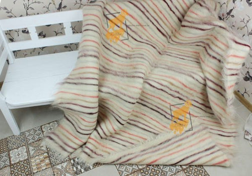Carpathian Wool Blanket “Colors of Summer” 190×220 cm – Premium Handmade Natural Wool