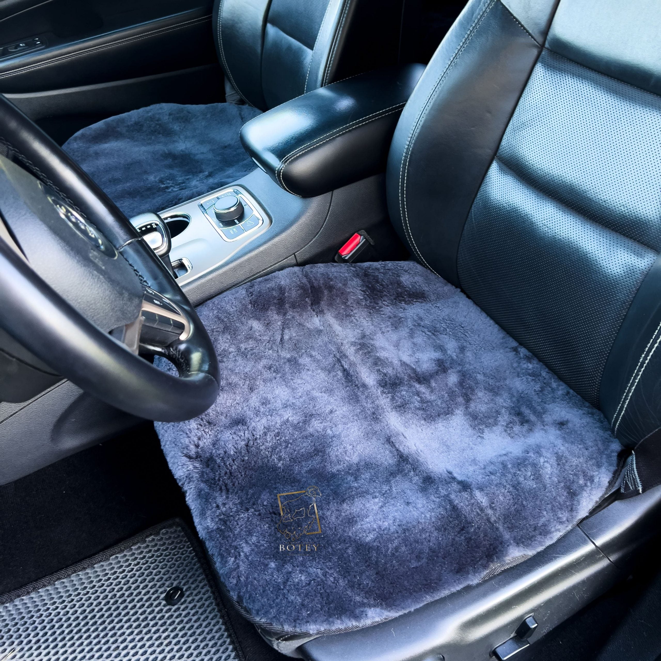 Grey Sheepskin Front Seat Covers – 100% Natural Universal Fit