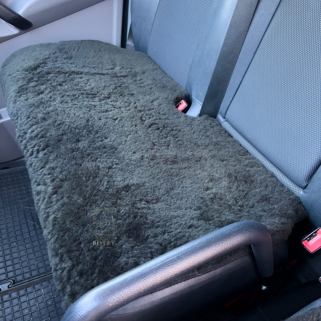 Sheepskin Van Seat Covers Set (1+2) Bottle Green – Natural Fur Universal Fit