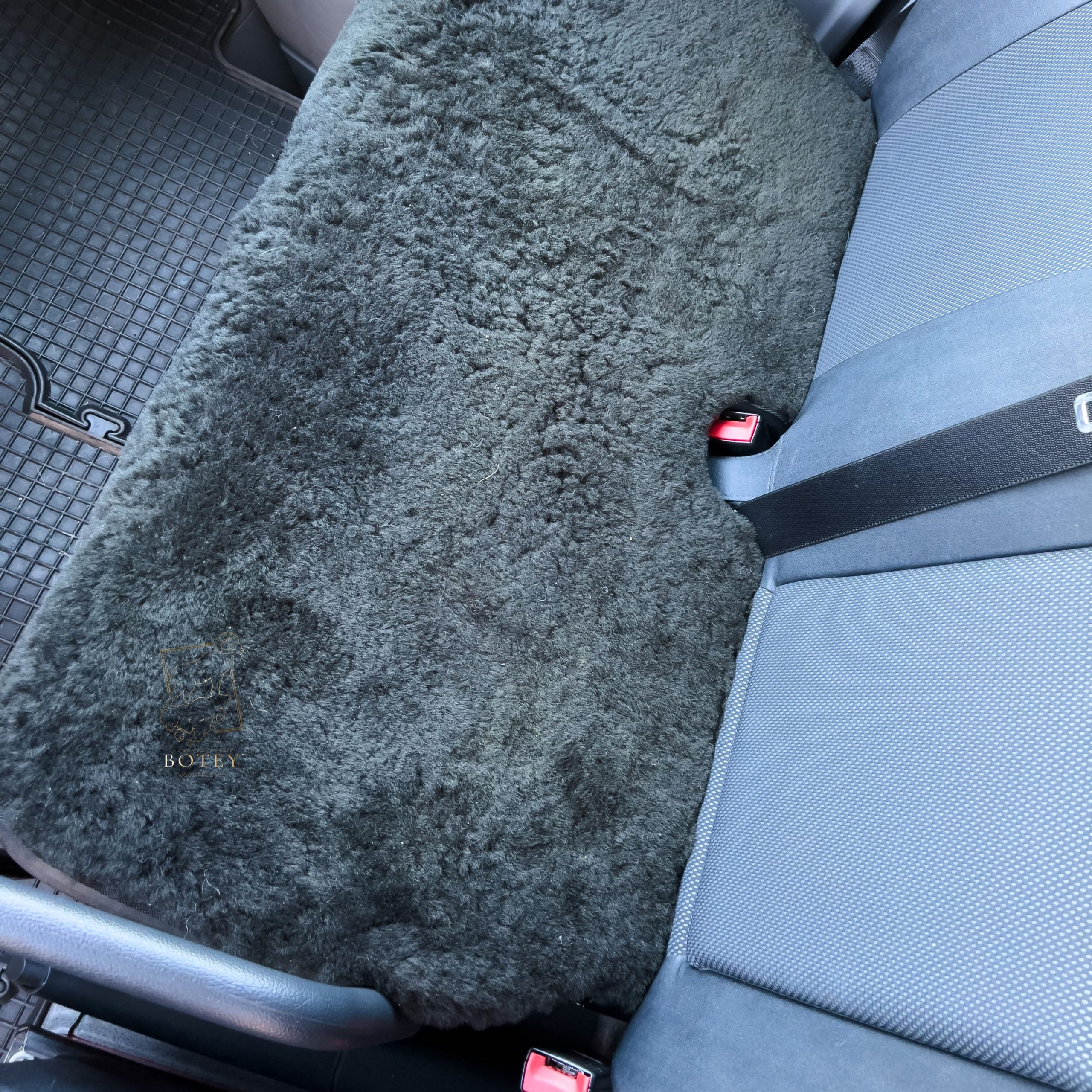 Sheepskin Van Seat Covers Set (1+2) Bottle Green – Natural Fur Universal Fit