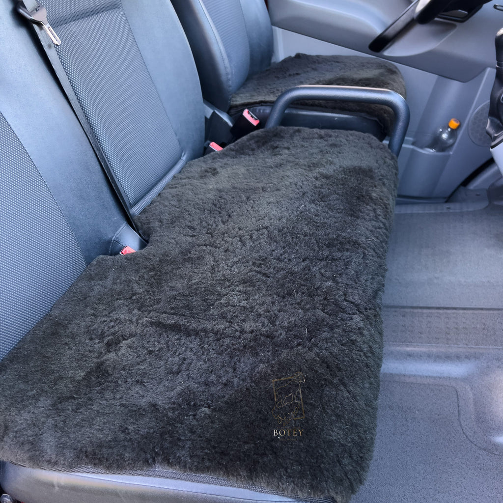 Sheepskin Van Seat Covers Set (1+2) Bottle Green – Natural Fur Universal Fit