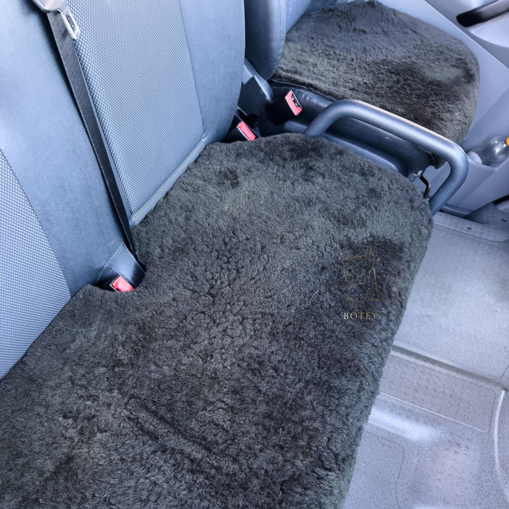 Sheepskin Van Seat Covers Set (1+2) Bottle Green – Natural Fur Universal Fit