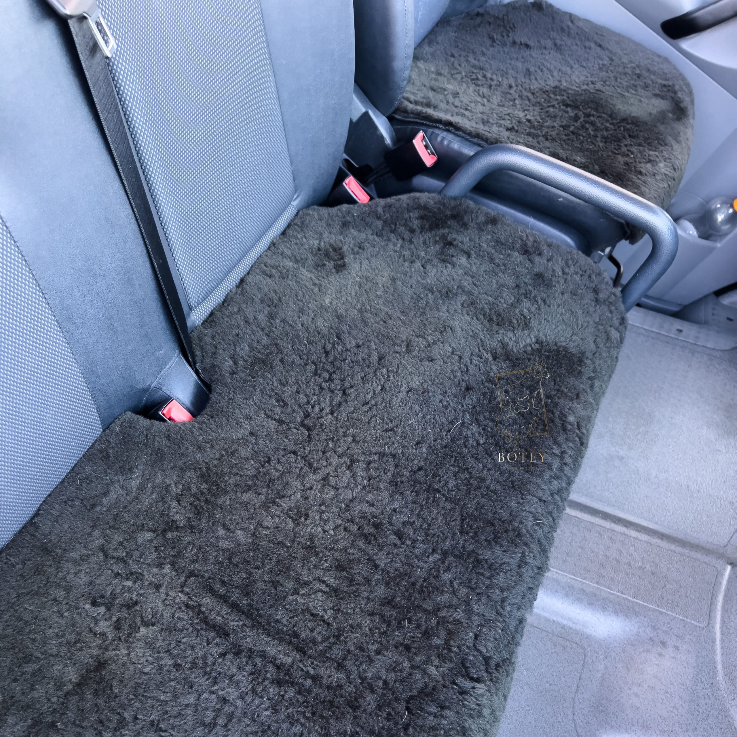 Sheepskin Van Seat Covers Set (1+2) Bottle Green – Natural Fur Universal Fit