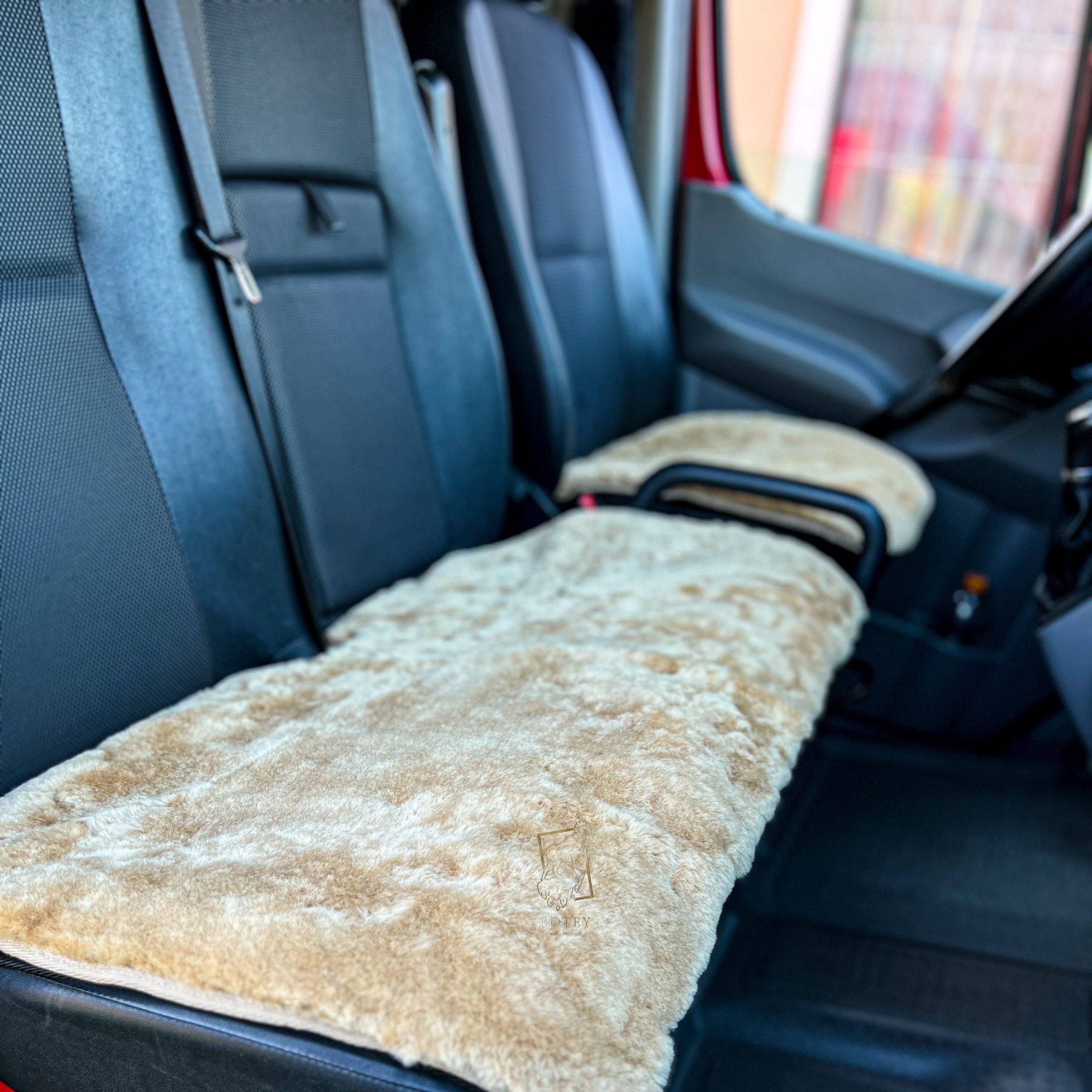 Sheepskin Van Seat Covers (1+2) Beige – Natural Fur Universal Fit