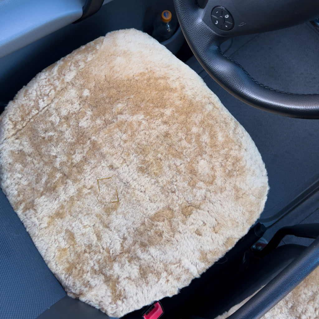 Sheepskin Van Seat Covers (1+2) Beige – Natural Fur Universal Fit