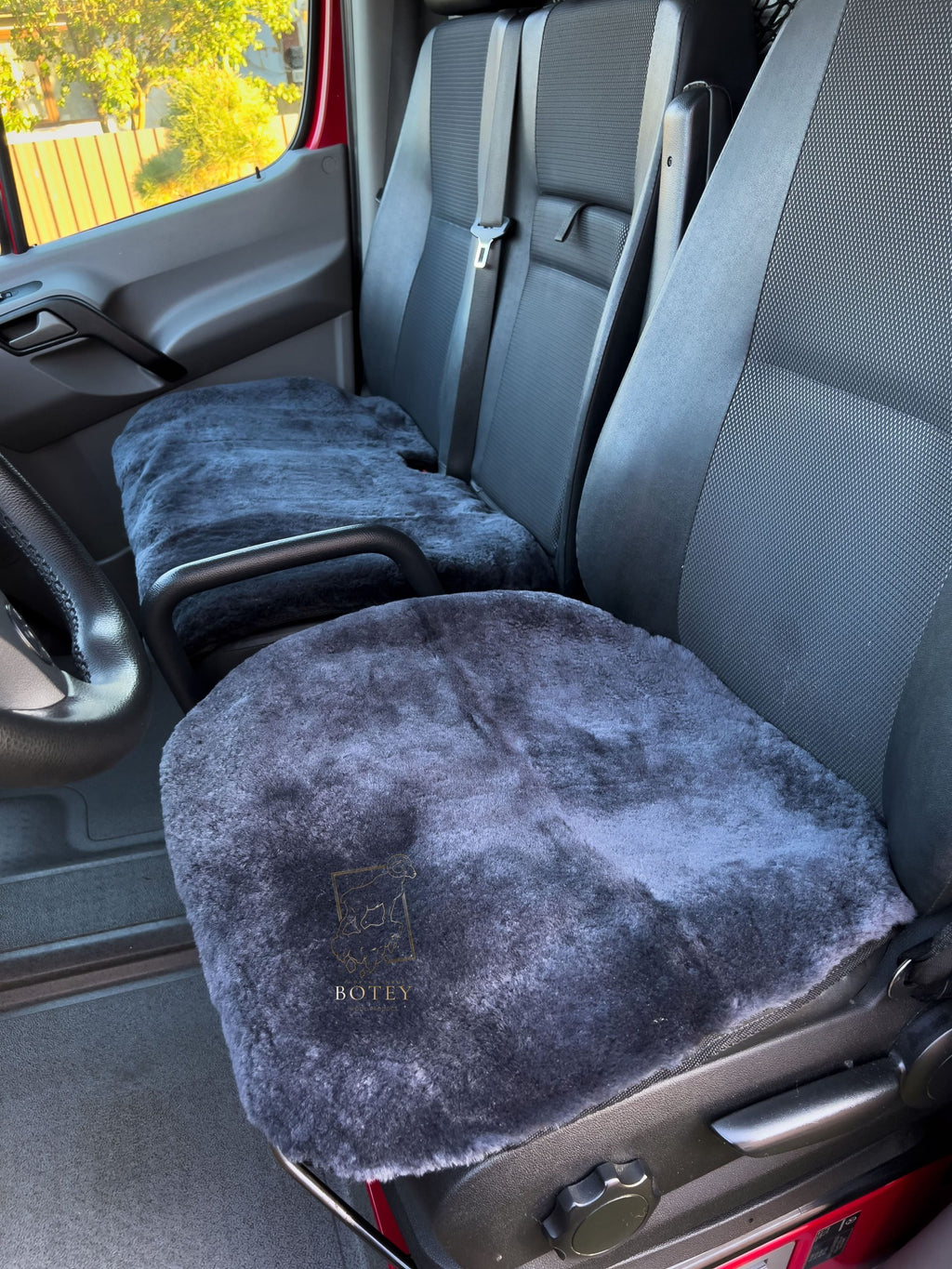 Sheepskin Van Seat Covers (1+2) Grey – Natural Fur Universal Fit