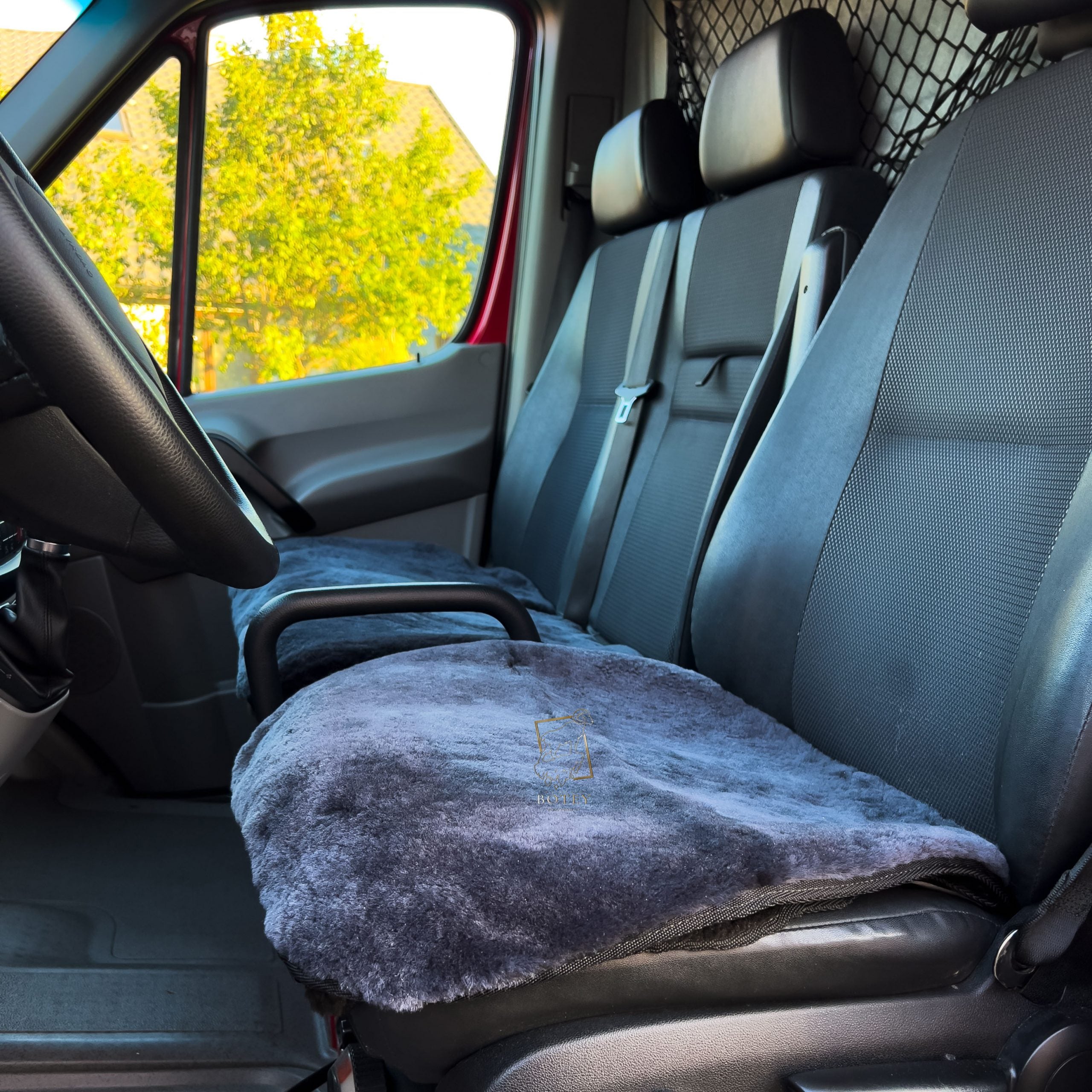 Sheepskin Van Seat Covers (1+2) Grey – Natural Fur Universal Fit