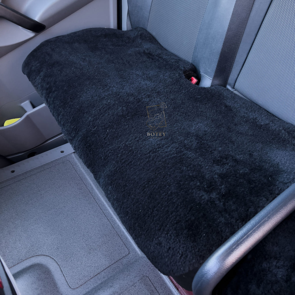 Sheepskin Van Seat Covers (1+2) Black – Natural Fur Universal Fit