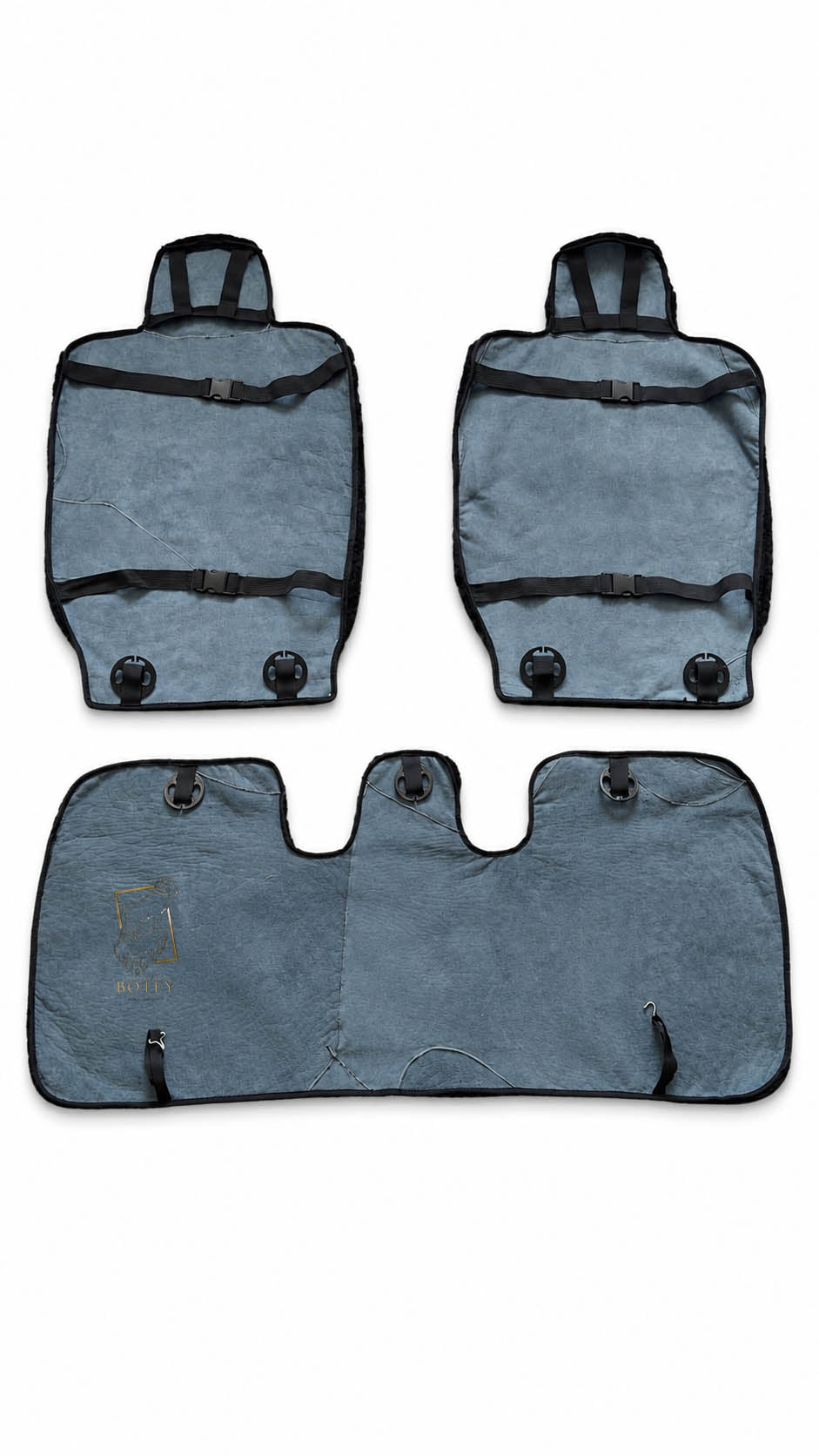 Sheepskin Rear Seat Covers With Backrest – Natural Fur Universal Fit