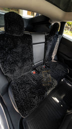 Sheepskin Rear Seat Covers With Backrest – Natural Fur Universal Fit